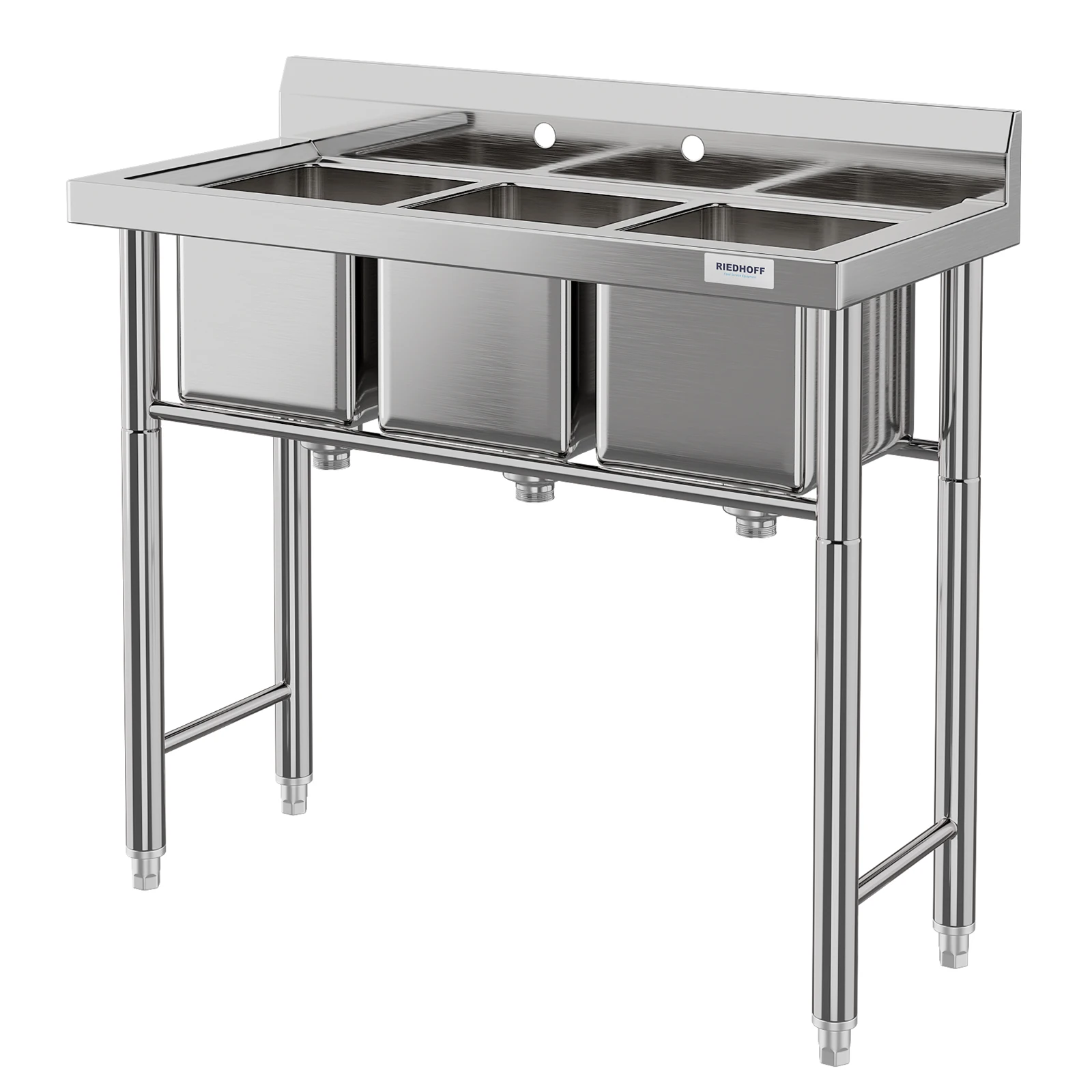 1/2/3 Stainless Steel Underbar Sink Basin Compartment Kitchen Sink Stainless Steel Freestanding Drainboards Restaurant Bar Sink