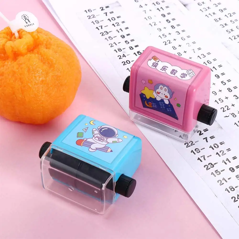 Suministros para profesores, material escolar para estudiantes, sello de cálculo aritmético de matemáticas, sello enrollable de números, rodillo de práctica matemática