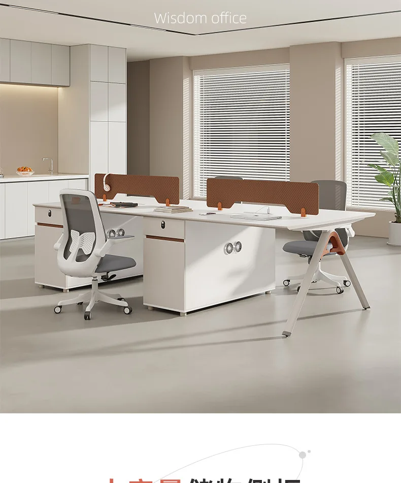 Light luxury computer table modern minimalist two person office desk workstation white mesa de trabajo de taller room furniture
