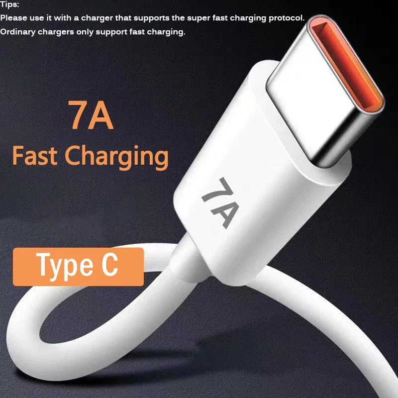 7A USB type C super-fast charge cable for Huawei P40 P30 mate 40 USB fast Charing data cord for Xiaomi MI 12 pro OnePlus Realme