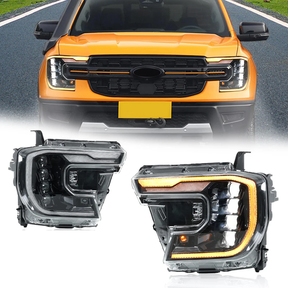 

Styling LED HeadLights for FORD RANGER T9 22-24 new style led DRL Car head lamp Assembly Signal Auto Accessories Modified Lamp