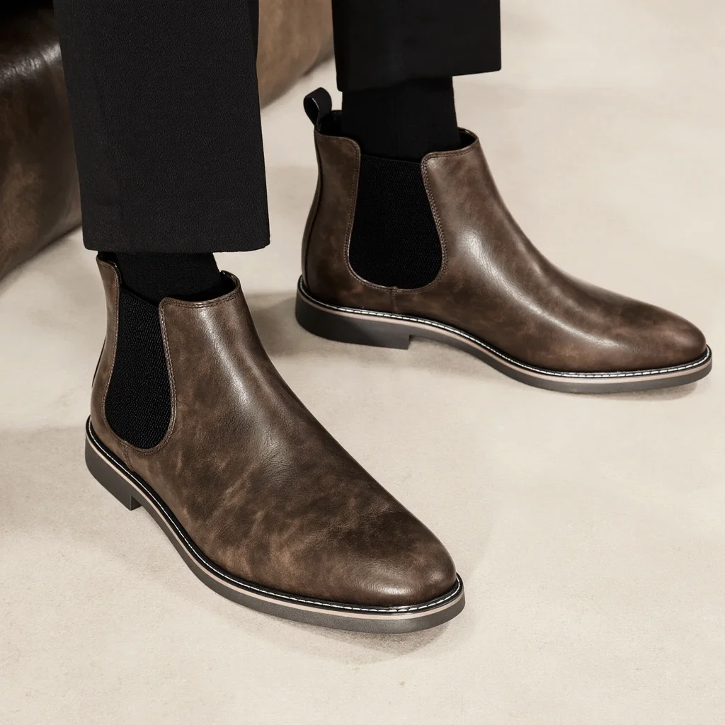 

Boots Men Brand Retro Comfortable Casual Fashion 2026 Boots Leather