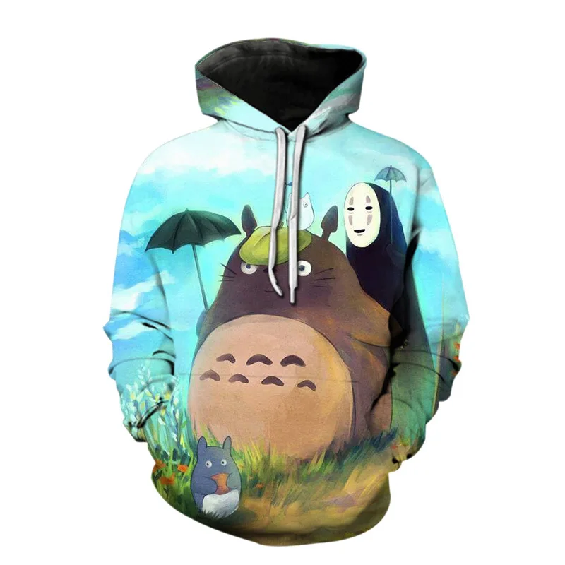 

Children's Fashion Totoro Pattern Hoodies Men's Women's Spring and Autumn Long Sleeve Printed Anime Sweatshirt Streetwear Casual