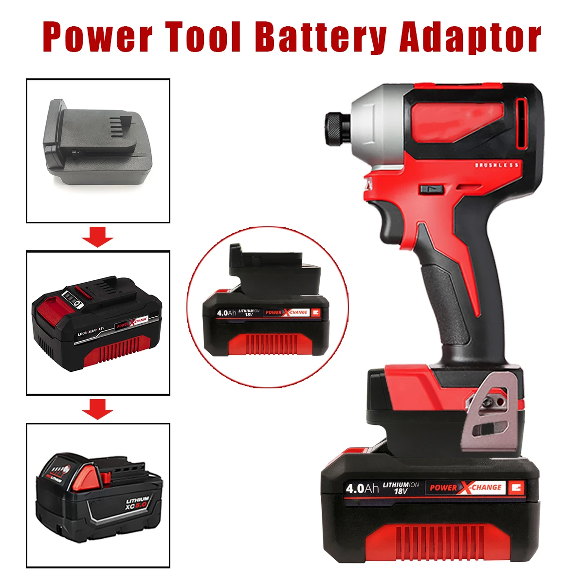 

Battery Adapter Converter for Einhell 18V Lithium Batteries Compatible with For Milwaukee 18V Lithium Battery Power Tools Drills