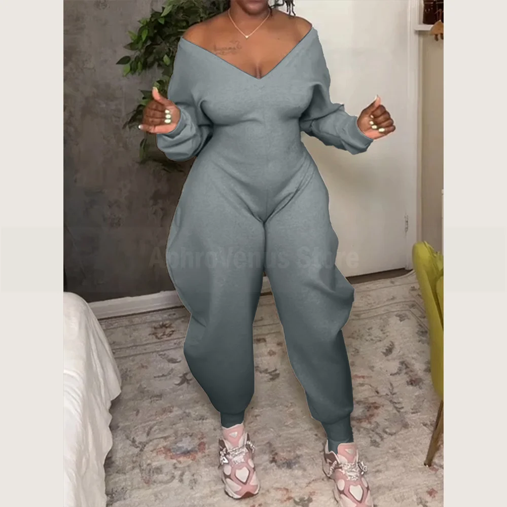 Frauen Einteilige Overalls Strampler Europäische Amerikanische Mode Knickerbocker Schlank V-ausschnitt Sexy Lange Ärmeln Herbst Winter Outfits