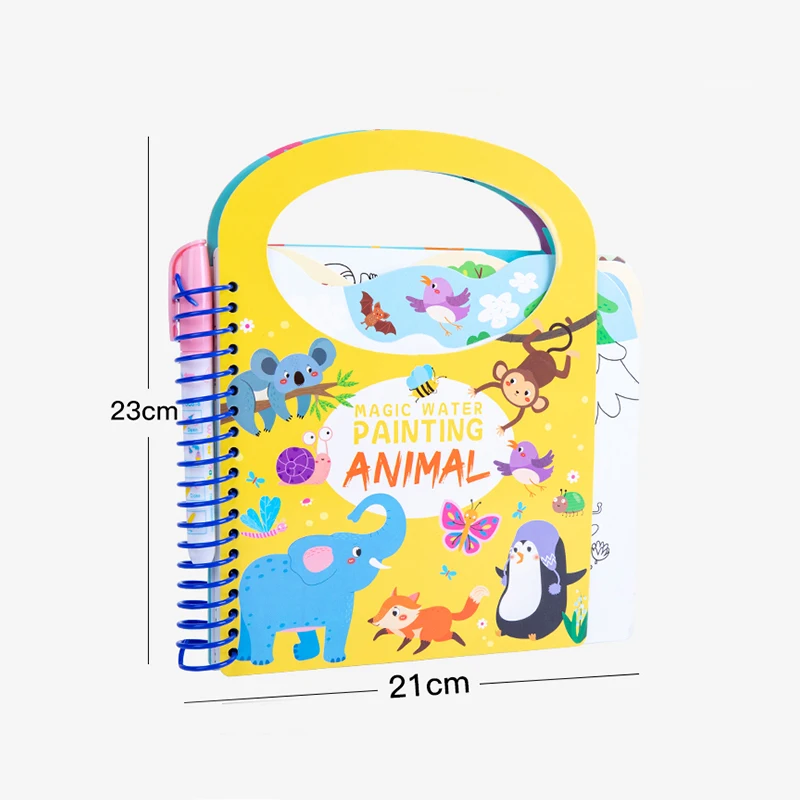 Livre de coloriage magique réutilisable avec stylo pour enfants, jouets d'éducation précoce, dessin à l'eau Montessori, cadeau