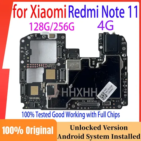 Original Unlocked Motherboard for Xiaomi Redmi Note 11 4G Mainboard with Full Chips Plate Fully Tested Good Work Logic Board