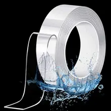 2000+ 1-10M Cinta adhesiva Nano de doble cara, cinta adhesiva transparente resistente, fuerte, pegajosa, multiusos, reutilizable, resistente al agua