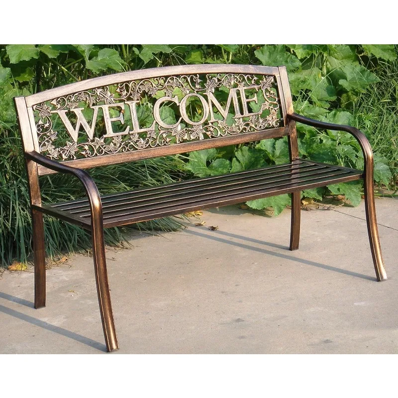 TX94101 Metal Welcome Outdoor Bench