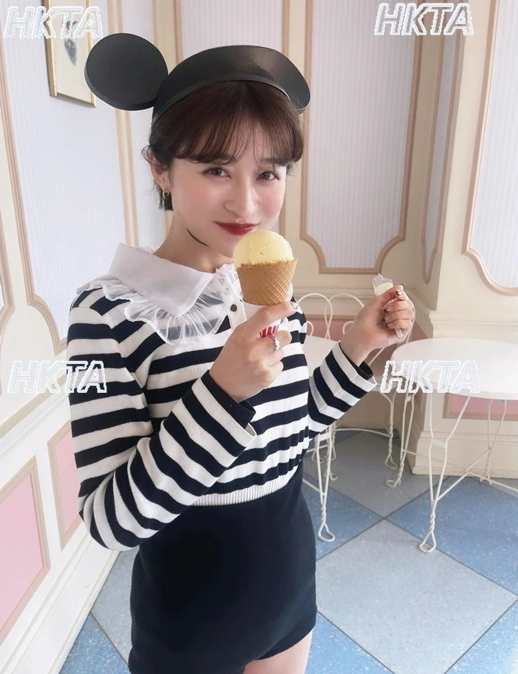 

Japanese Women's Sweater Female Casual Striped Long Sleeve Knitted Top Shirt Lapel Pullover 2025 New Autumn Sweaters Ladies