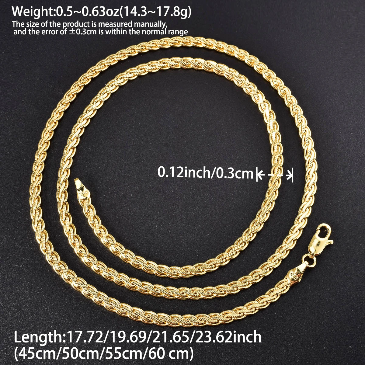 New Men's and Women's Necklace Dubai 18k Gold Plated Hip Hop Punk Necklace Party Banquet Jewelry Accessories Gifts