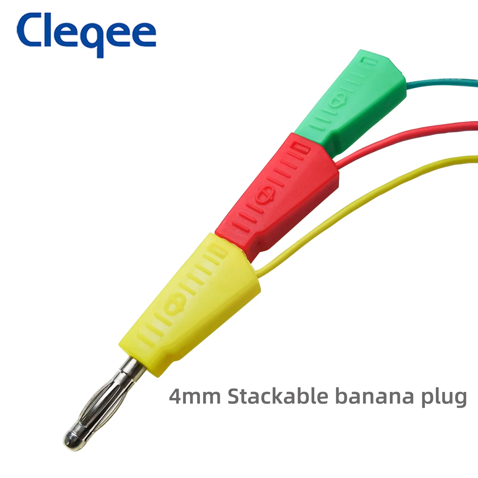 Cleqee P1532 10PC Jumper Wires Dupont Male to 4mm Stackable Banana Plug Silicone Cable for Arduino Breadboard