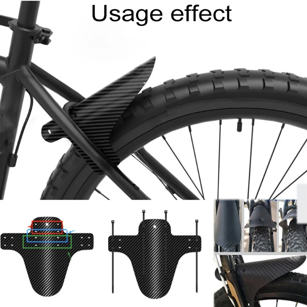 1 Stück/2 Stück Fahrrad-Schutzblech mit Carbon-Muster für Vorder- und Hinterrad, Ultraleichtes MTB-Schutzblech für Radsport – Detail 5