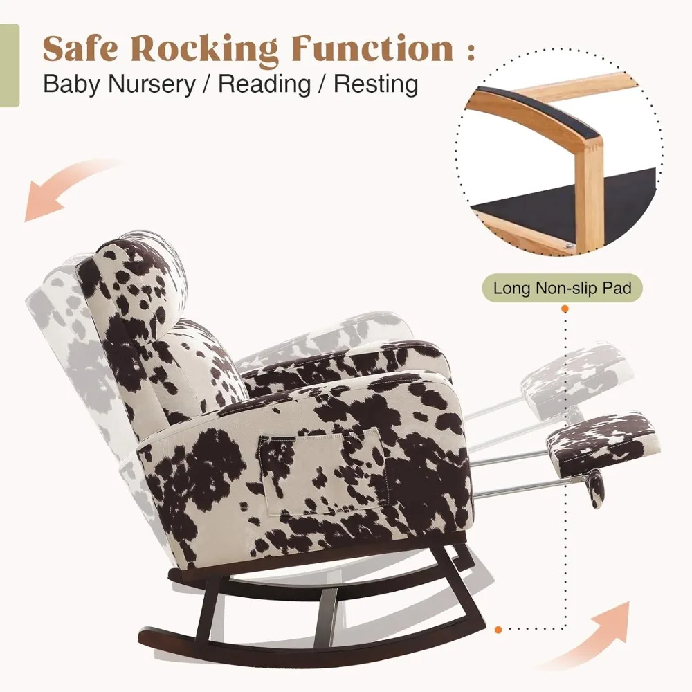 

A rocking chair with a foot pedal for daycare, a nursing rocking chair for daycare,a high back rocking chair for the living room