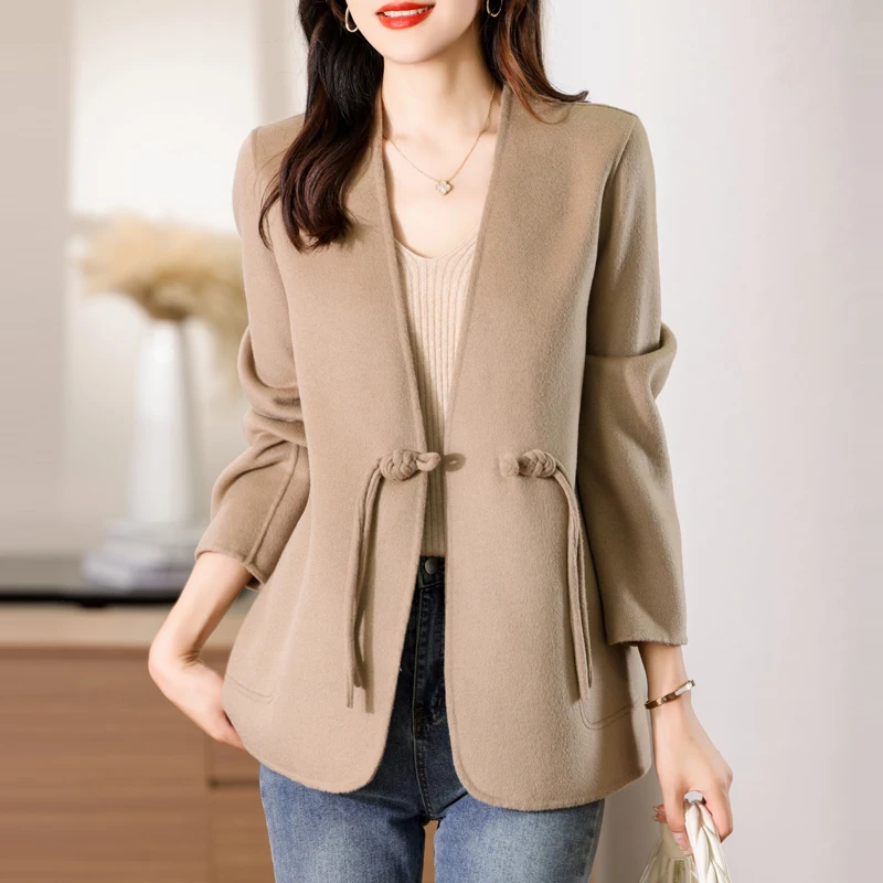 2025 Women's 100% Cashmere Thick Double sided Jacket Classic Multi functional Fashion Suitable for Business