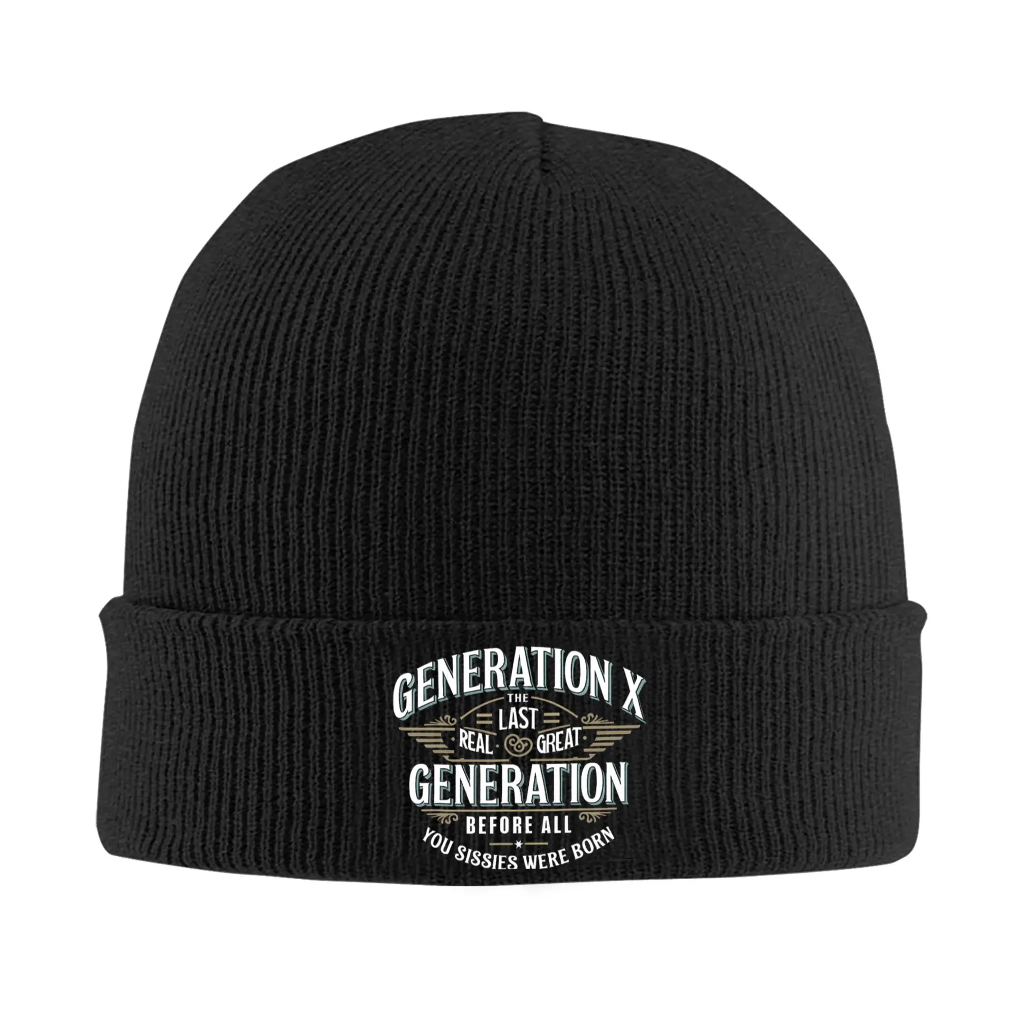 Last Real Great Generation Humor Generation X Funny Gen X  Cuff Beanie For Men Women  Warm Skullies Knitted Caps