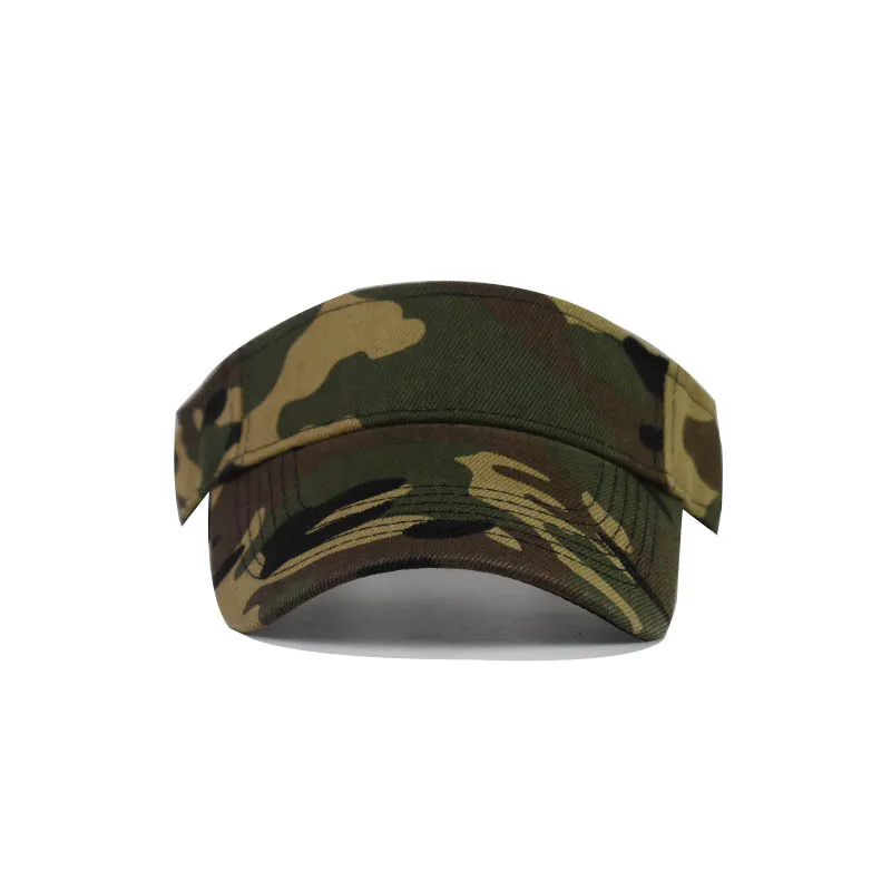 Men\'s Camouflage Summer Sun Hats Tactical Army Empty Top Visor Cap Women Adjustable Outdoor Sports Cycling Tennis Cap Beach Hat