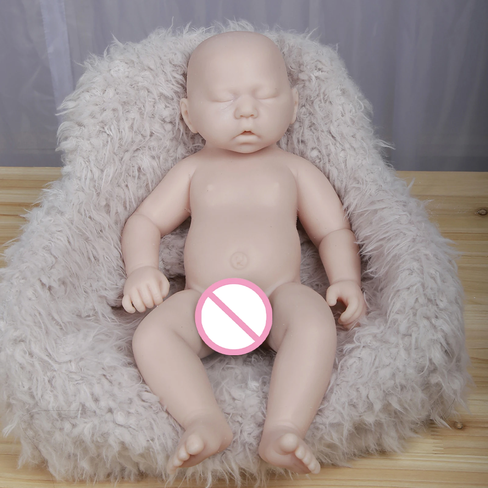 Baby girl reborn doll white embryo no color DIY gift free color full silicone newborn doll model