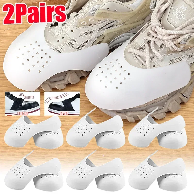 1/2Pairs Anti Crease Shoe Head Protector Women Men Light Breathable Shoe Stretcher Comfortable Portable Sports Shoes Protector