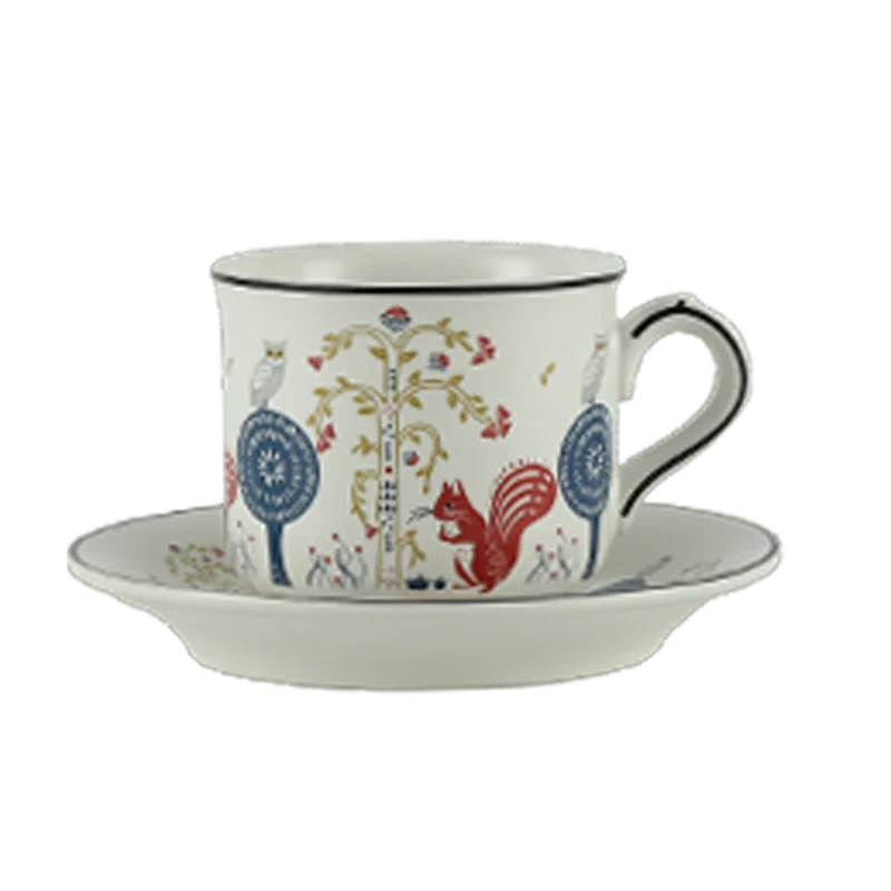 london-pottery-220ml-squirrel-mug-dish-ceramics-coffee-cup-tea-pair-pottery-tea-cup-set-porcelain-cups-for-girlfriend-gift