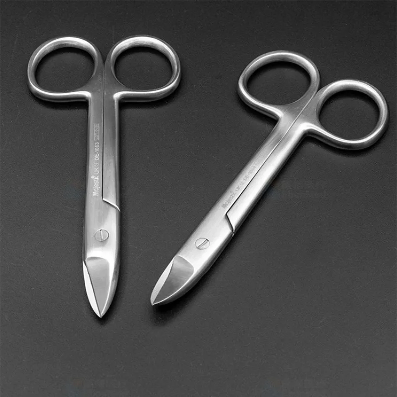 1PC Dental Metal Crown Scissors Stainless Steel Curved/Straight Dentist Wire Cutter Scissor Surgical Tool