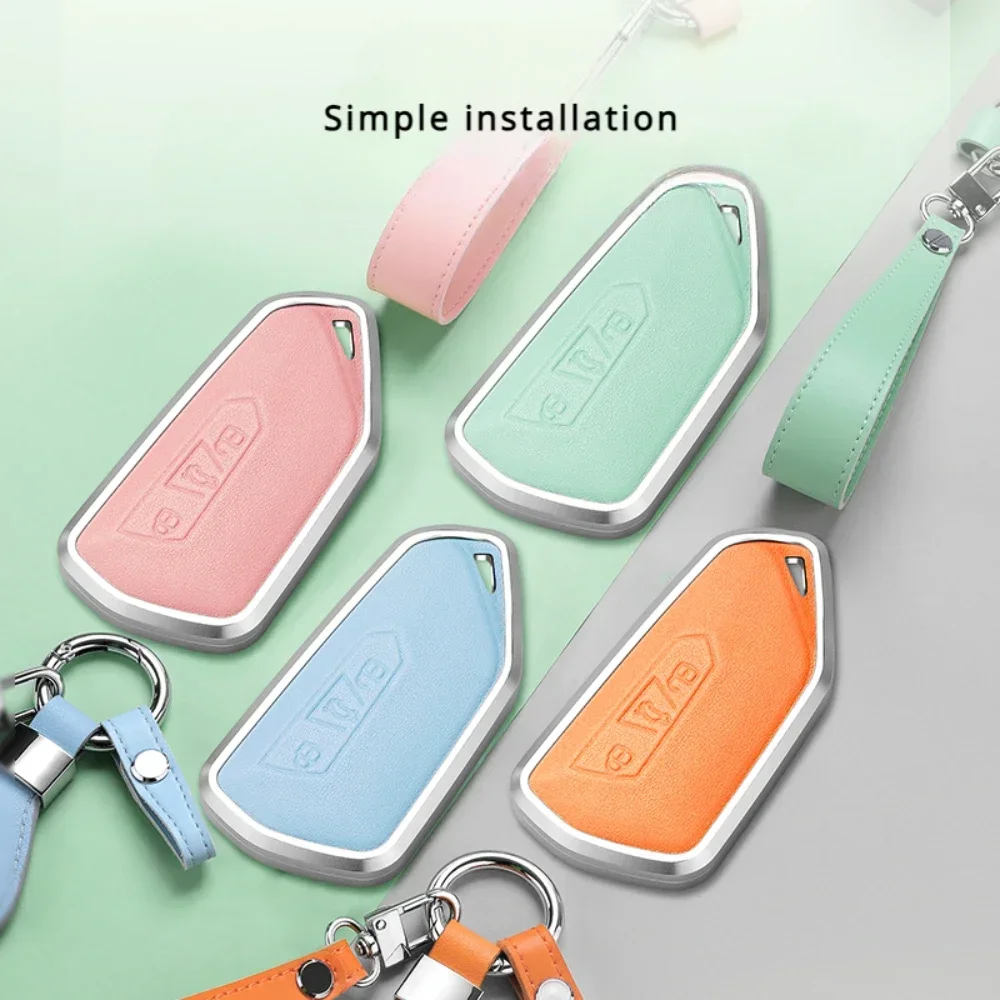 Alloy Leather Car Key Case Cover For VW Volkswagen Golf 8 MK8 ID.3 ID.4 Cupra Skoda Octavia A8 SEAT Leon MK4 Formentor Tarraco