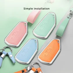 Alloy Leather Car Key Case Cover For VW Volkswagen Golf 8 MK8 ID.3 ID.4 Cupra Skoda Octavia A8 SEAT Leon MK4 Formentor Tarraco