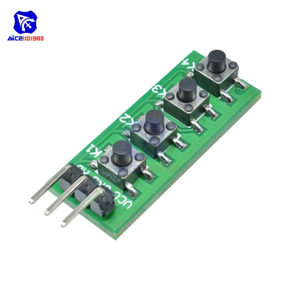 AD Keypad Board KC11B04 4 Key Analog Buttons AD Keypad Module ADC Port Keyboard for Arduino MEGA2560 with Pin