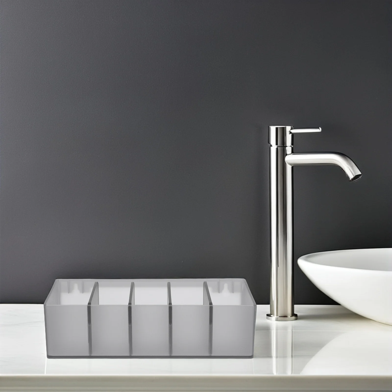 

5 Compartment Acrylic Makeup Organizer Box Clear Detachable Storage for Bathroom Vanity Countertop Desktop Lipstick