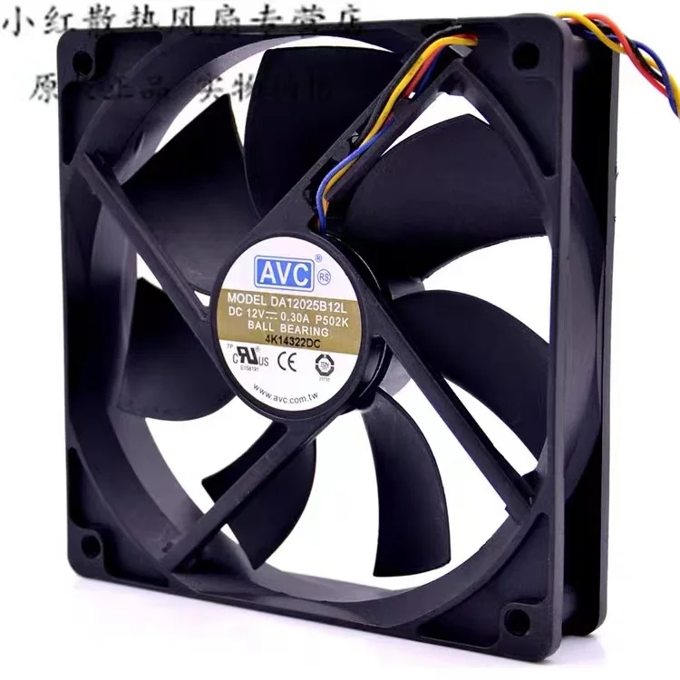 

1PCS Cooling fan DA12025B12L DC12V-0.3A dual axis PWM temperature control