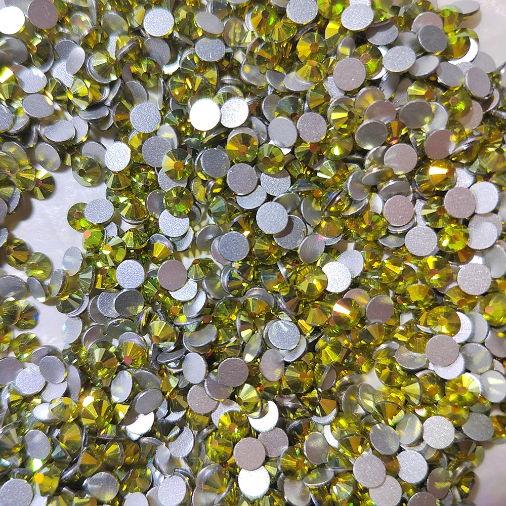 YANRUO 2058NoHF Olivine AB Non Hot Fix Crystal DIY Gems Flatback Dance Gymnastic Sewing Rhinestones Applique Nails Decor Leotard