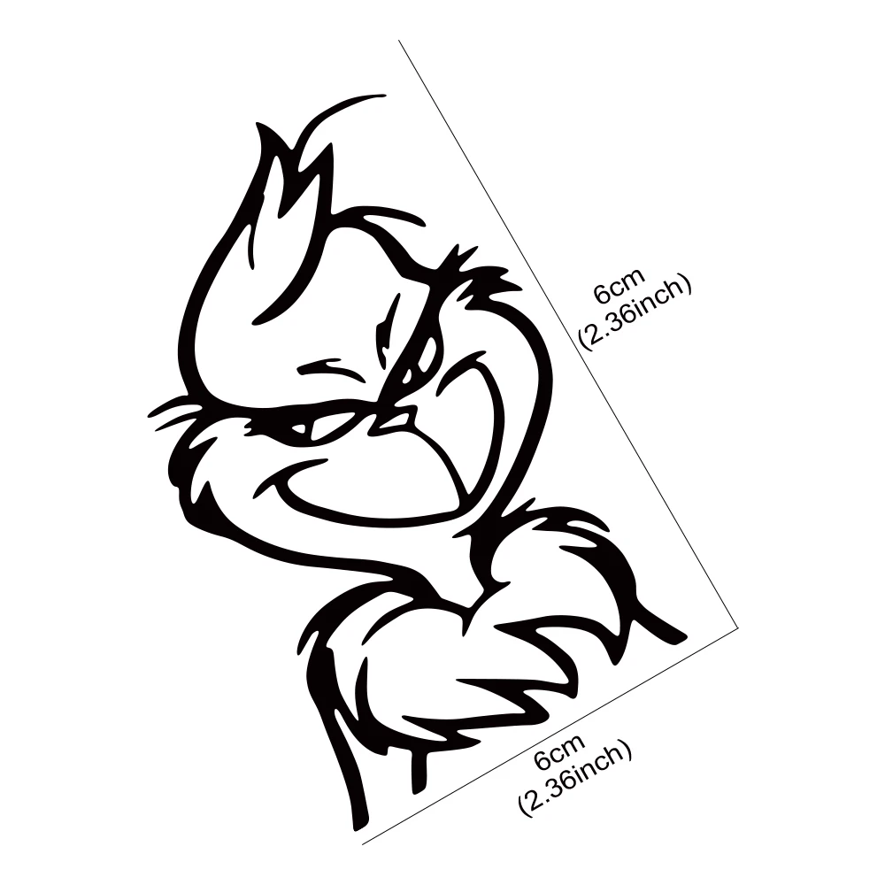 1 قطعة ملصق سيارة The Grinch DR Seuss ، المصد الخلفي زجاج النافذة الديكور ثنائي الأبعاد ، ملصق الكمبيوتر المحمول للدراجات النارية