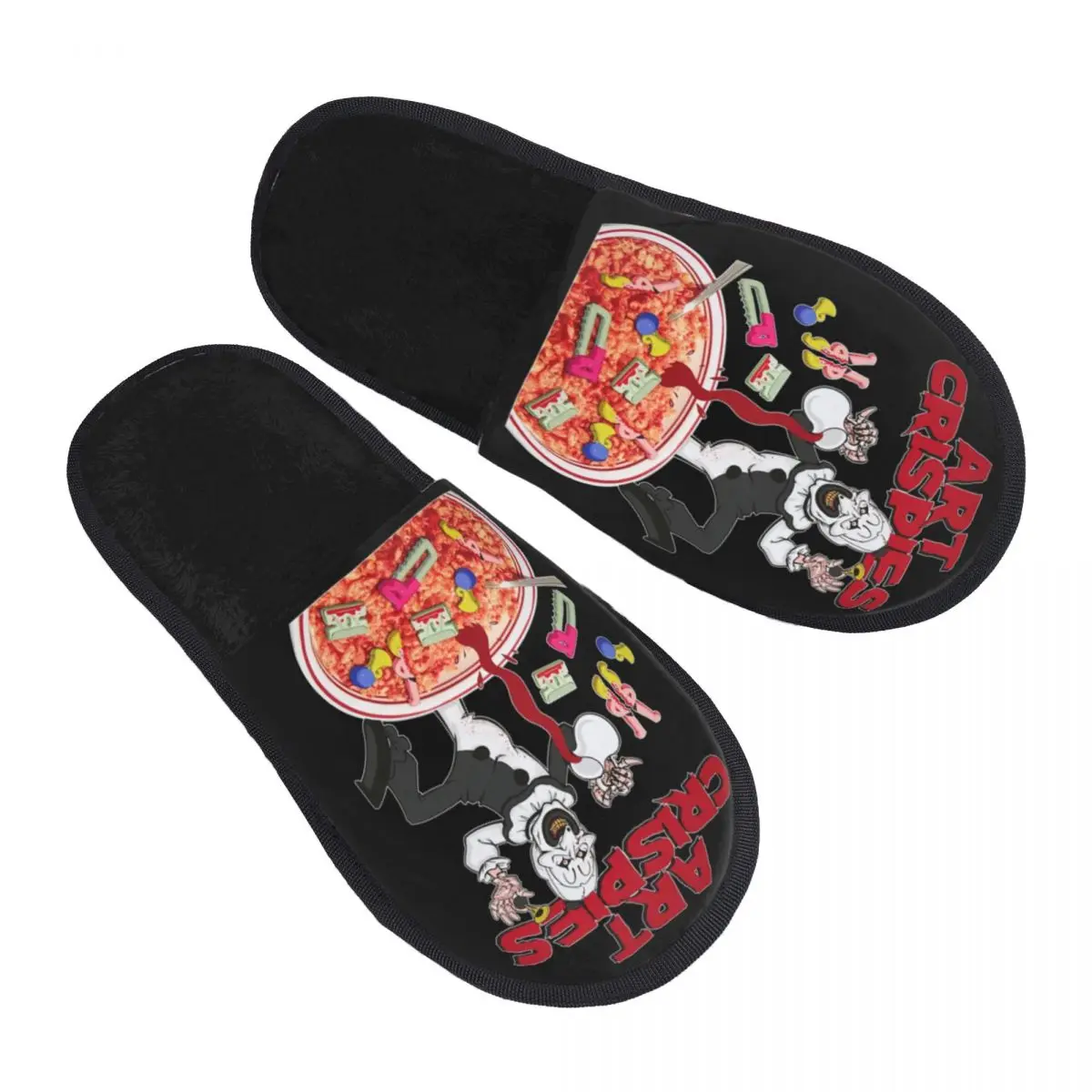 شباشب ضيوف لفيلم الرعب للهالوين من Art Crispies للحمام للنساء، شبشب منزلي مطبوع حسب الطلب