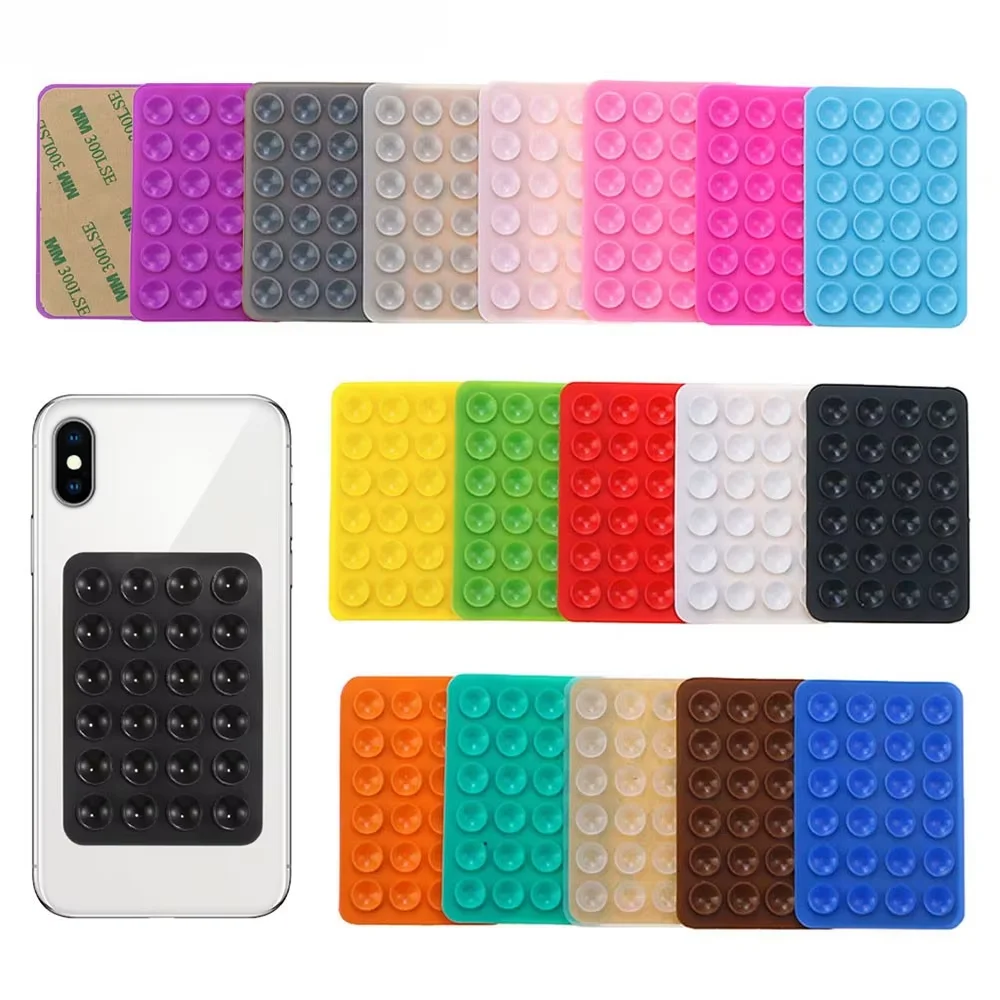 Silicone Suction Pad Double Sided For Mobile Phone Fixture Suction Cup Backed Adhesive Silicone Rubber Sucker Pad For Fixing