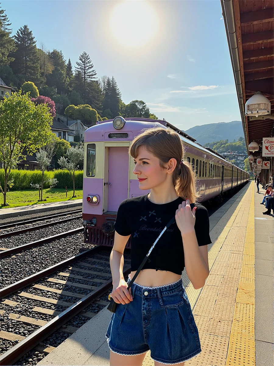 Pantalones cortos vaqueros de color azul oscuro para mujer, bonitos pantalones cortos Kawaii estéticos para niñas, estudiantes universitarios Preppy, Mini volantes plisados de verano Y2K