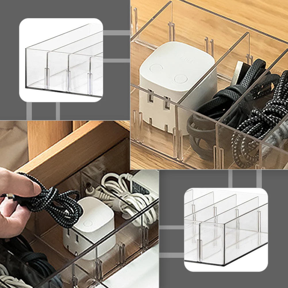 

1Pcs Desktop Cable Storage Box Multi-Grid Organizer Practical Wire Storage Case for Office Home Use Jewelry Organizer