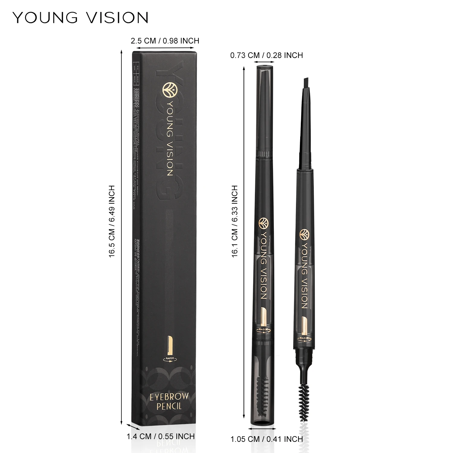 YOUNG VISION Brow Gel + Brow Razor + Brow Pencil 3-Piece Set 3D Sculpting Waterproof Defined Brow Pencil & Gel Kit Woman makeup