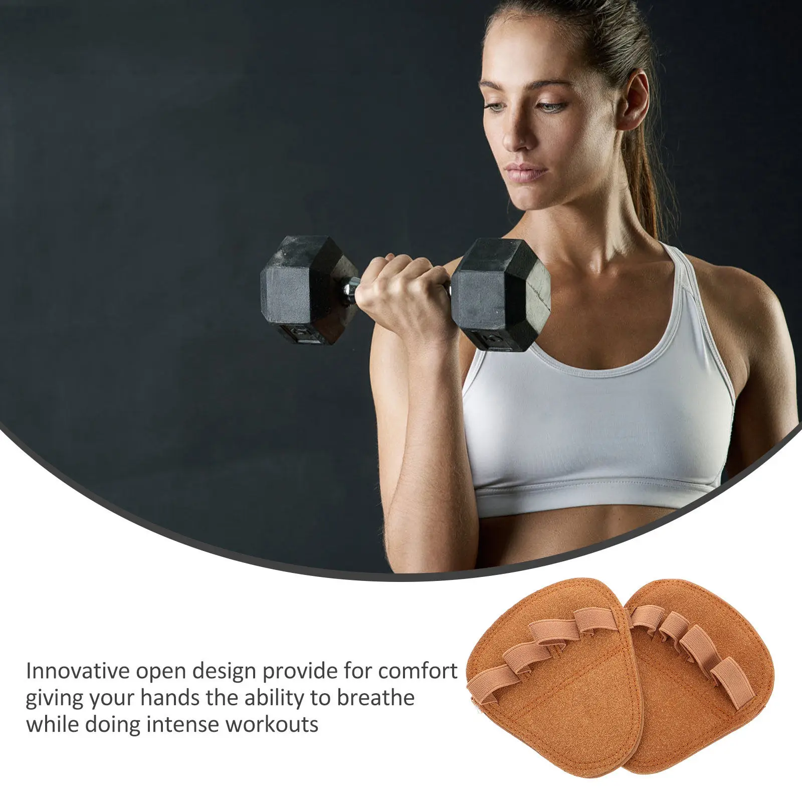 

2Pcs Fitness Gloves Four Finger Workout Gloves Palm Protection Nonslip Grip Weightlifting Powerlifting Grip Pads for Men Women