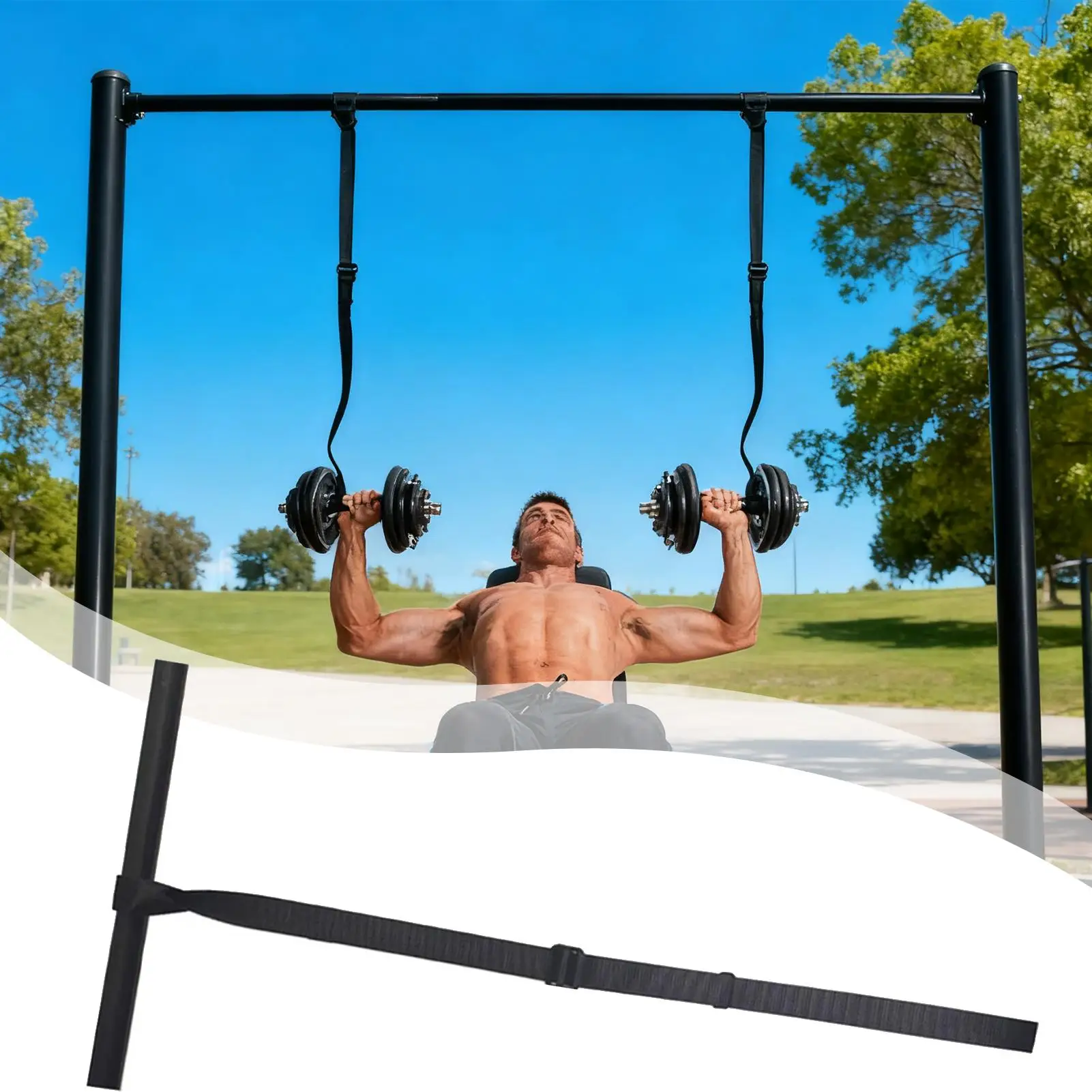 

Ремни для гантелей, 2 шт., регулируемые ремни для упражнений, крепление для стойки для штанги для женщин и мужчин, домашний тренажерный зал, жим лежа