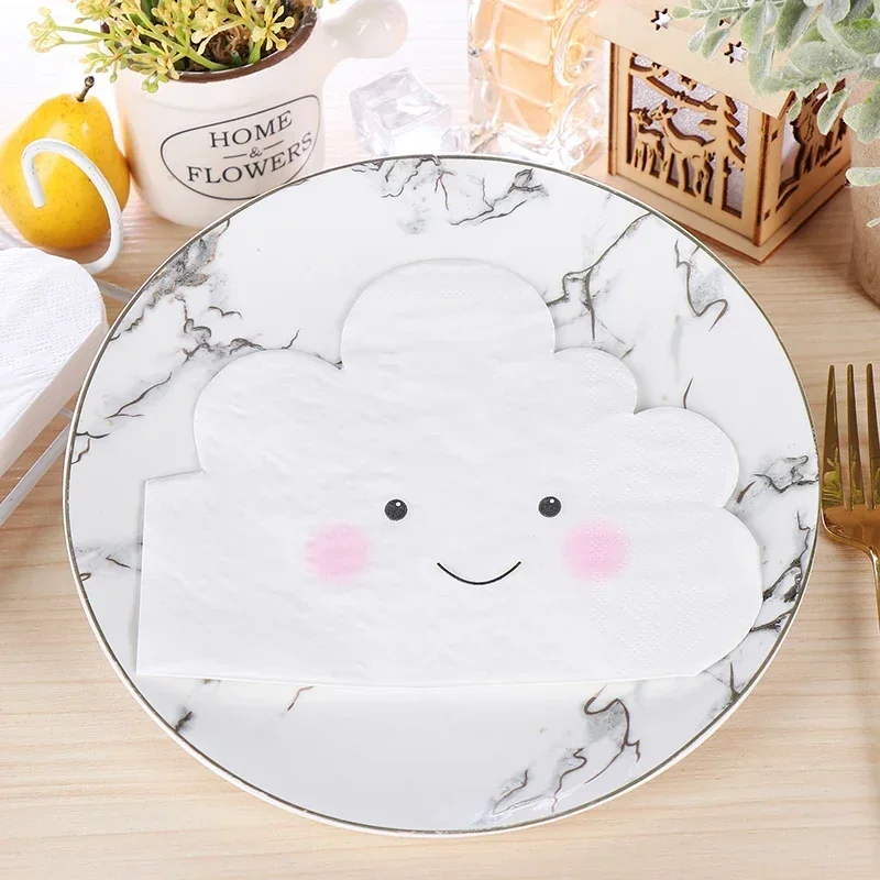 Cute Cloud-shaped Paper Towels Color Napkins Printed Facial Tissue Shaped Party Paper Towels Paper Towel Napkins for Decoupage