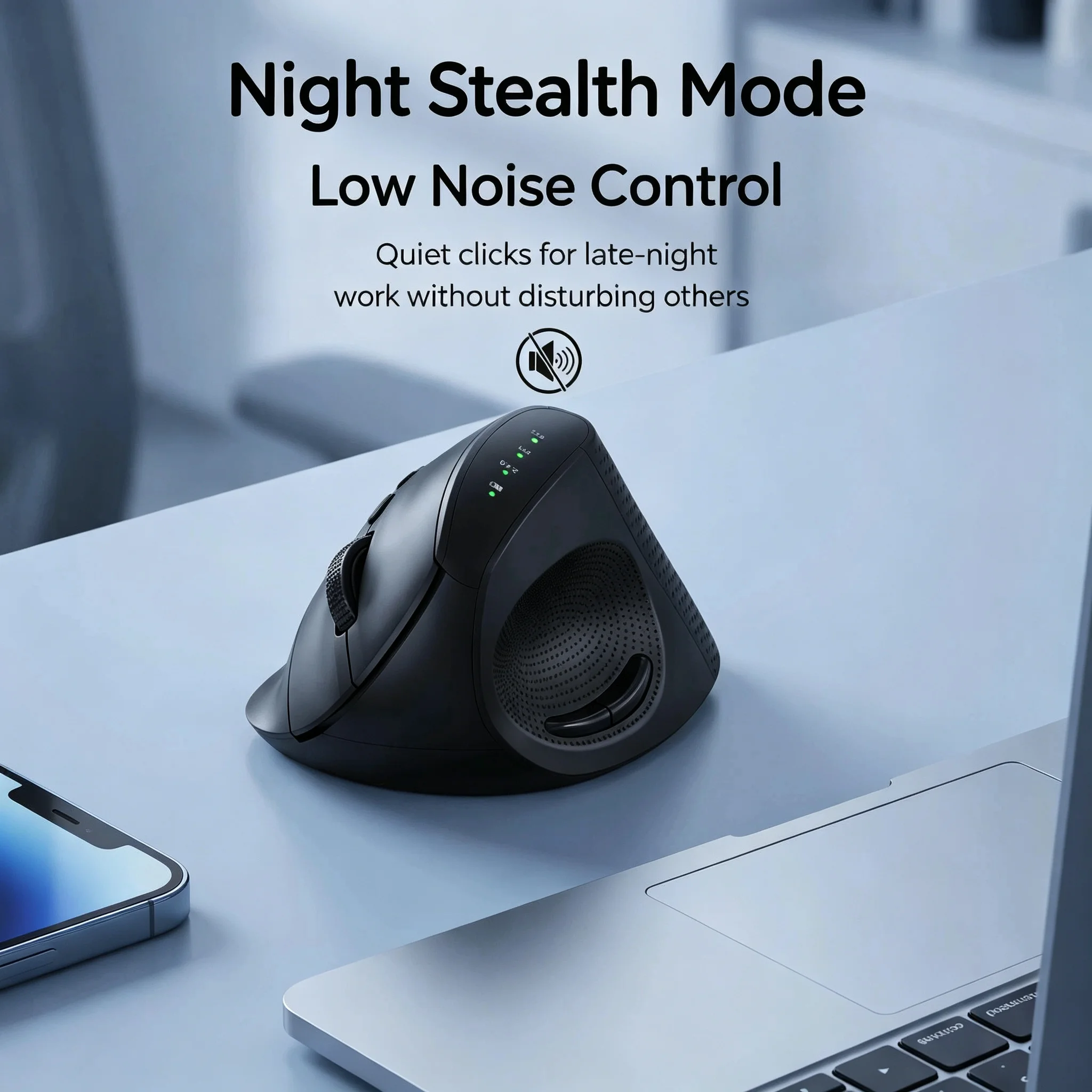 Wireless 2.4G Bluetooth Dual-Mode Optical Mouse Anti-Slip Ergonomic Vertical Design Slient Click Office Mouse For PC Computer