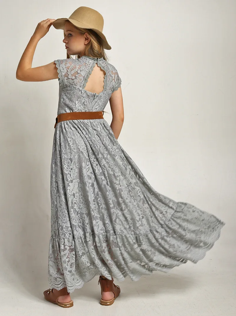 2-12 Years Old Girls Lace Bohemia Long Dresses Kids Girl Summer Dress Daily Outdoor Casual Dresses For Children Clothing 2025