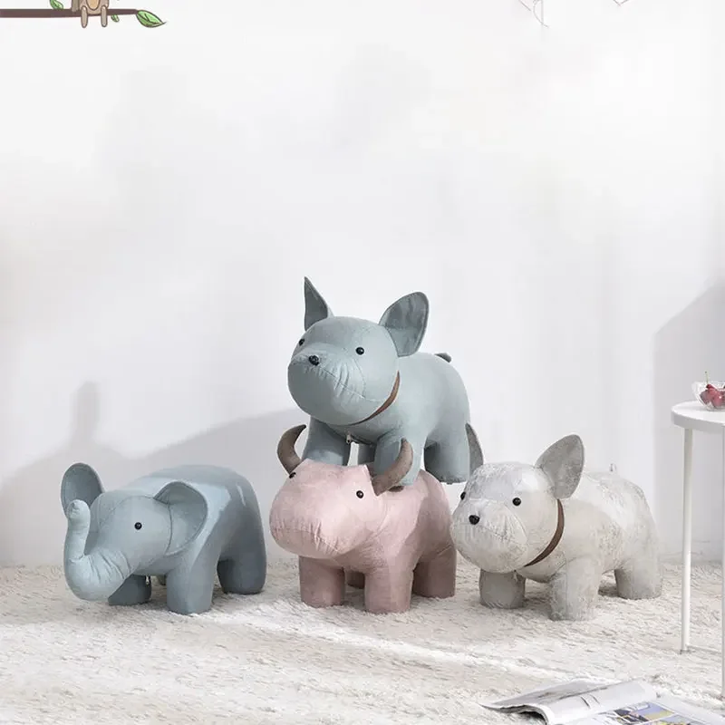 Living Room Chairs Ottoman Cute Elephant Chair Living Room Furniture Kids Stool  Nordic Stool Home Ottomans Wooden Stool