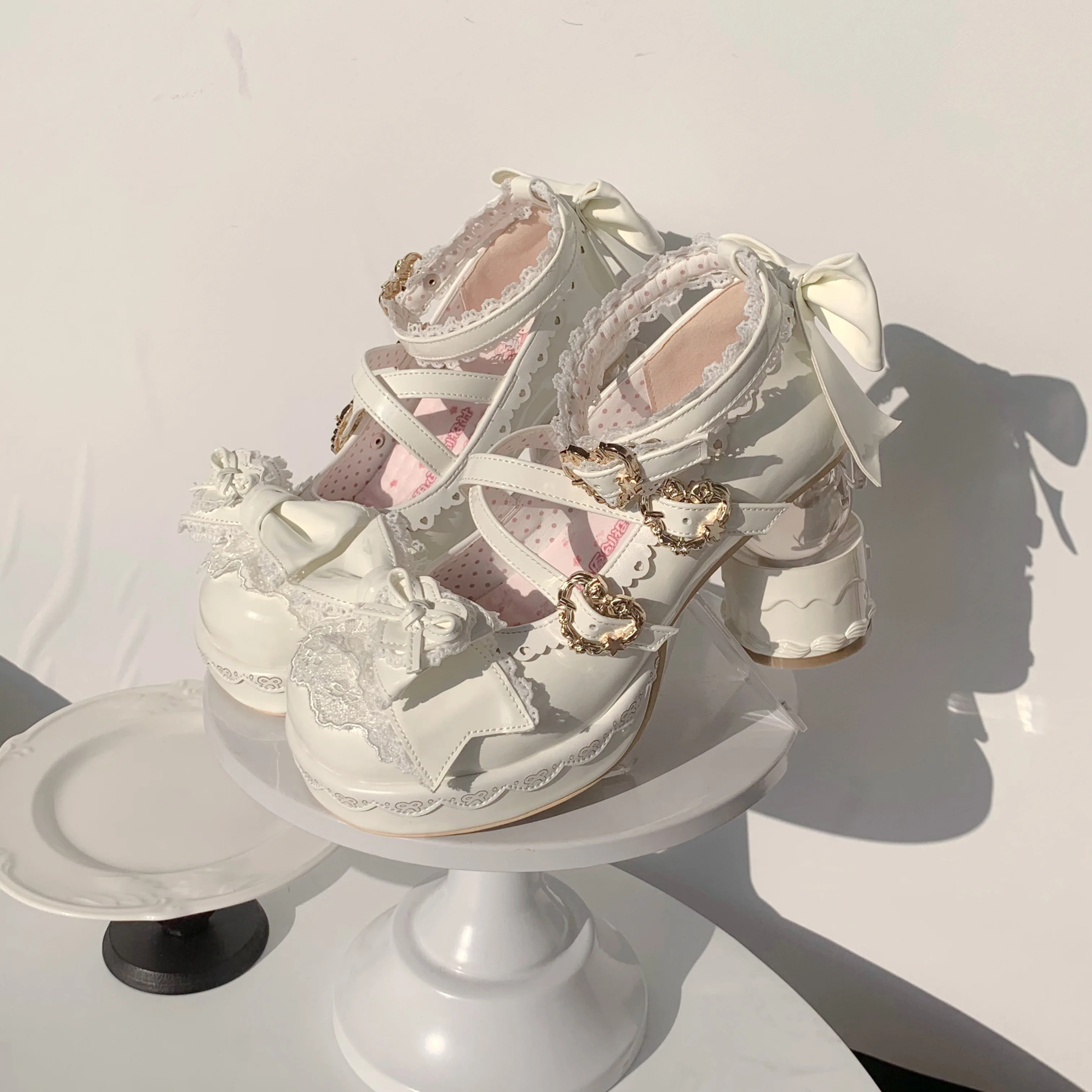 Crystal Cake Sweetheart Original Round Head Doll Feeling Gorgeous Lolita Shoes Japanese Sweet Girl Tea Party Single Shoes