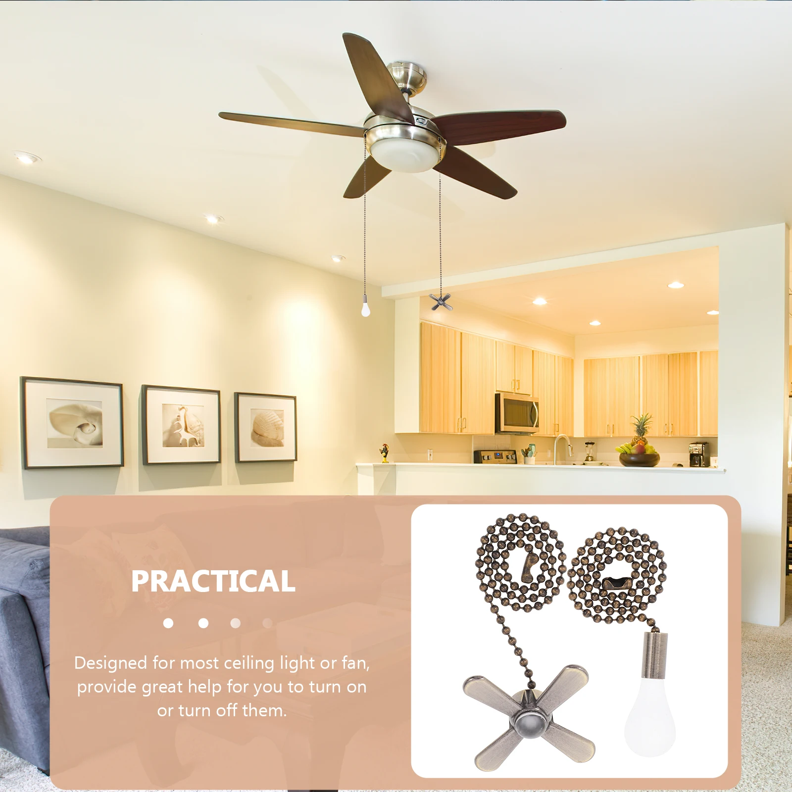 

2pcs Metal Extension For Ceiling Light Beaded Chains Wall Lamp Accessories Decorative Fan Replacement Lighting Beaded Pull Chain