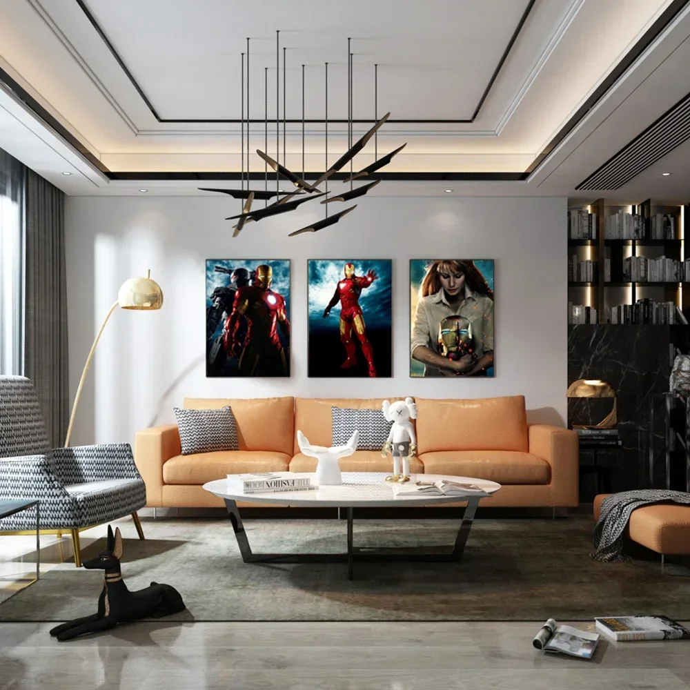 MINISO Marvel Superheroes Iron Man Series Home Living Room Bedroom Decorative Art Posters Kids Room Wall Mural Canvas HD Prints - Image 2