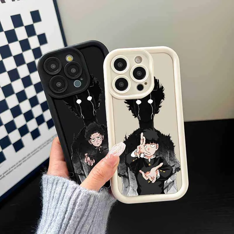 Mob Psycho 100 Anime For Apple iPhone 17 16 15 14 13 12 Mini 11 Pro Max Eyes Ladder Cover Funda Silicone Capa Soft Phone Case