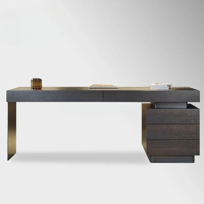 

Итальянский минималистичный учебный стол для гостиной, современный стол из цельного дерева, компьютерный стол, письменный стол для взрослых