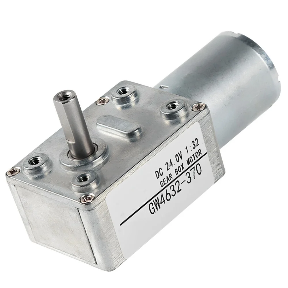 GW4632 370 Turbo Worm Gear Motor DC 6/12/24V High Torque Metal Reversible Self Locking Worm Gear Reduction Motor Reducer Gearbox