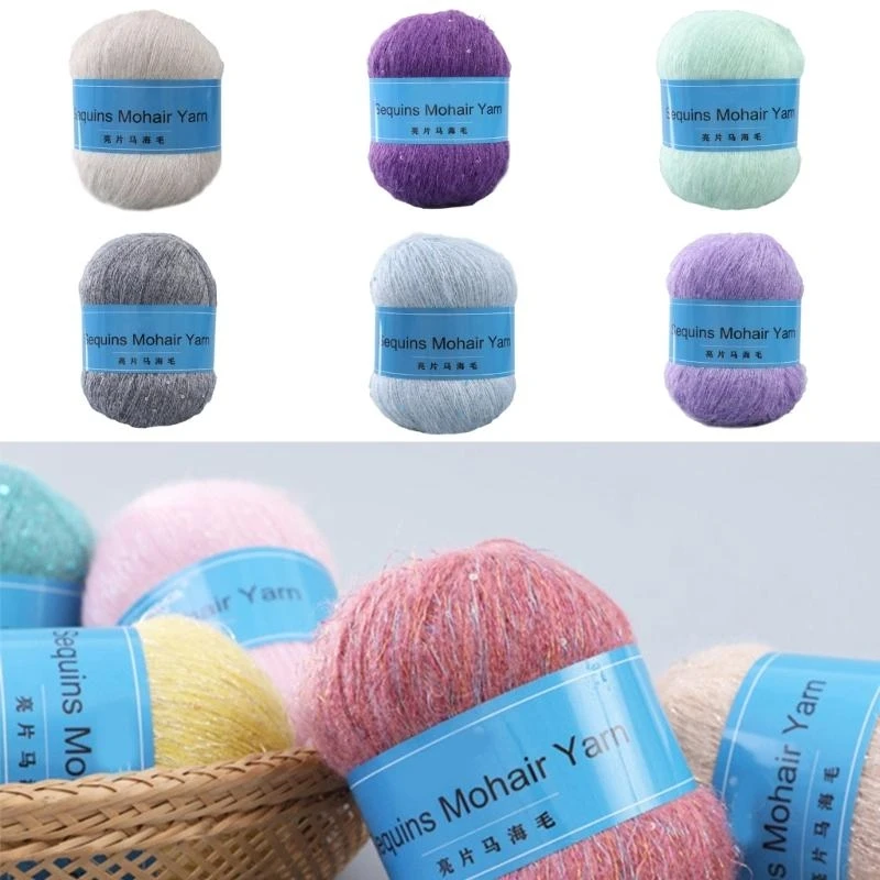 

R1WE Пряжа с пушистыми и уютными пайетками идеально подходит для шапок, перчаток, шалей и шарфов.